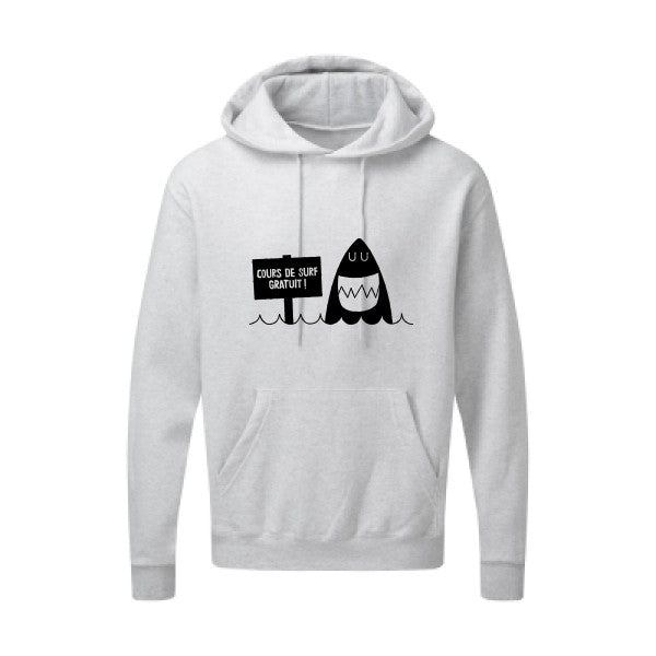 Cours de surf Noir |Sweat capuche imprimé homme