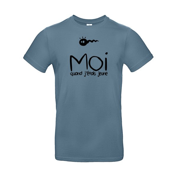 Moi, quand j'étais jeuneFlex noir - E190 T-shirt|Stone Blue||2XL