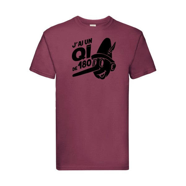 T-shirt|Quotient intellectuel |Noir  |Fruit of the loom 205  G