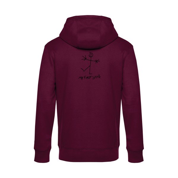 First-Selfie sweat shirt original Burgundy flex Noir impression Dos