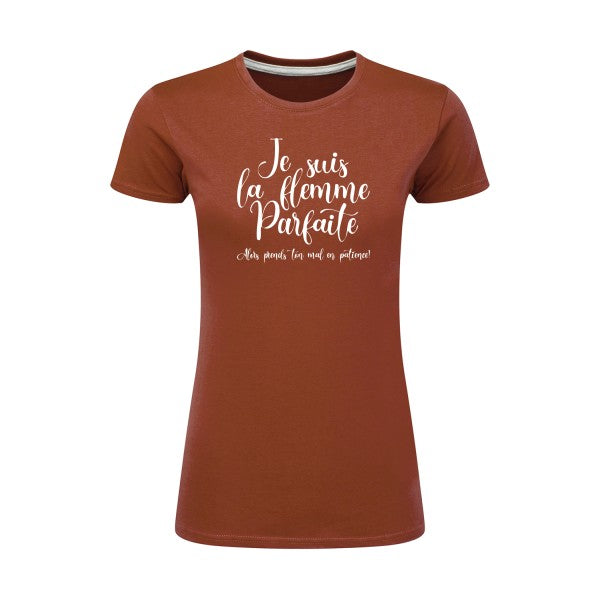 La flemme parfaite | Blanc |T shirt original femme|SG