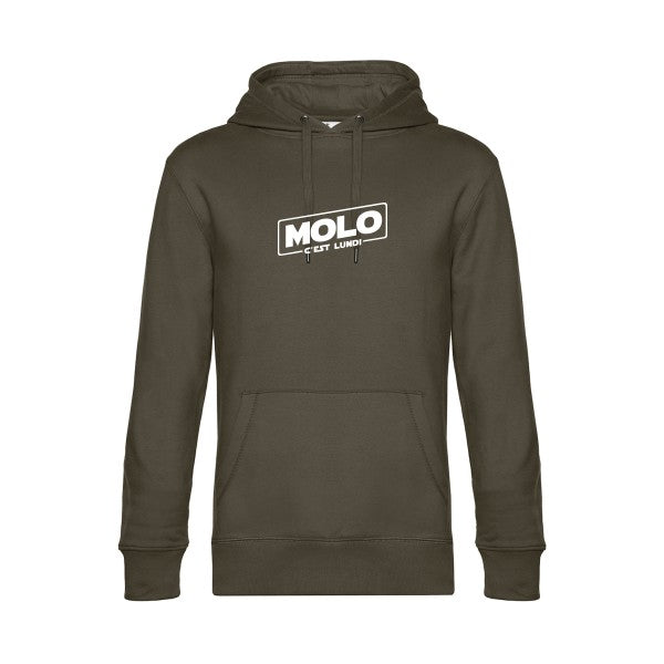 Molo-c-est-lundi sweat shirt original Khaki flex Blanc impression Face