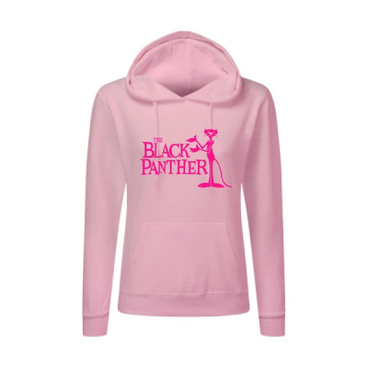 The black panther Rose Fluo |Sweat original à capuche Femme