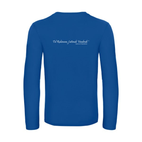 yes vendredi  - t shirt- manches- longues- original- humour- Royal Blue impression Dos