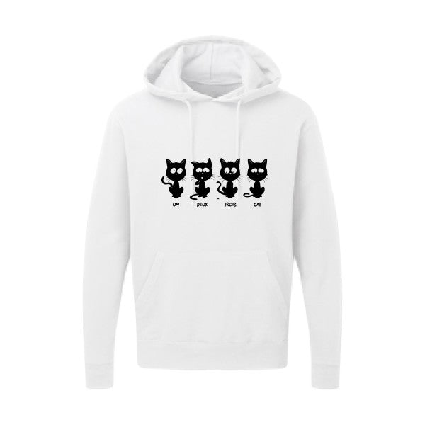 un deux trois cat Noir |Sweat capuche imprimé homme