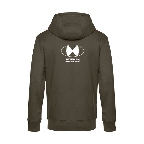 PATEMAN sweat shirt original Khaki flex Blanc impression Dos