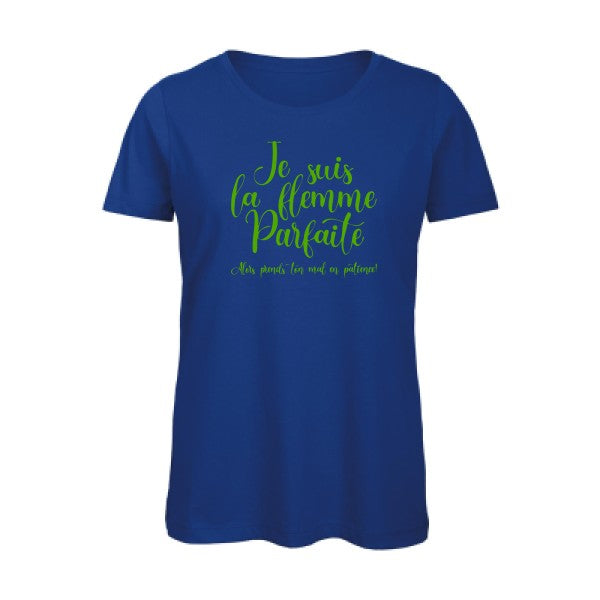 T shirt humour bio femme   femme bio|La flemme parfaite Vert pomme 