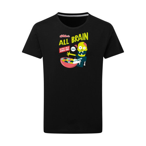 T-shirt homme All brain - T-shirt rigolo pour les cerveaux en ébullition Dark Black 2XL