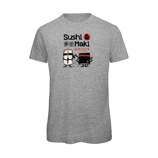 T-shirt humour original Sushi Et Maki T Shirt couleur Sport Grey