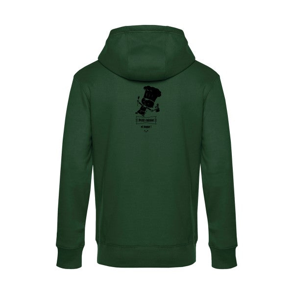 petit-cuistot sweat shirt original Bottle Green flex Noir impression Dos