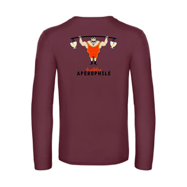 aperophile-t-shirt-manches-longues-original-humour -Burgundy