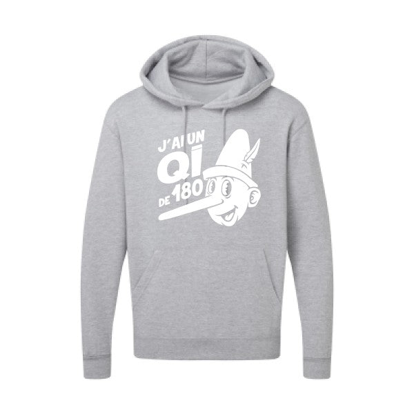 Quotient intellectuel |Sweat  capuche humoristique Blanc 