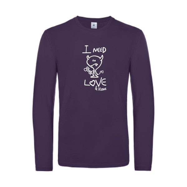lover - t shirt- manches- longues- original- humour- Urban Purple impression Face