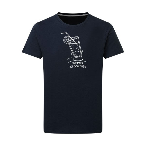 Summer is coming ! Blanc -Flex Blanc sur T-shirt SG  Navy  5XL