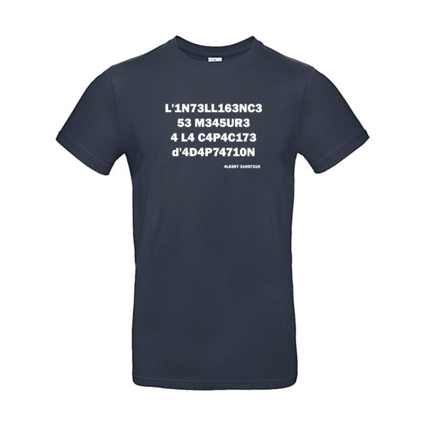 L'intelligence -Ai- t-shirt Geek- Navy Non bio flex Blanc