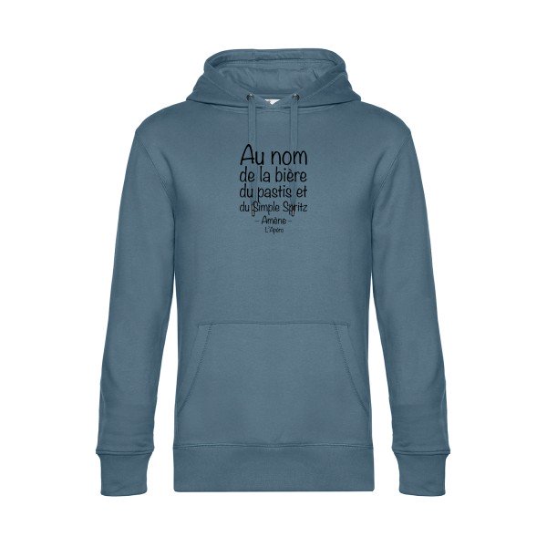 priere-de-l-apero sweat shirt original nordic blue flex Noir impression Face