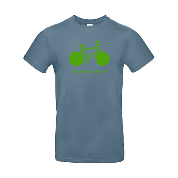 cat-cat bike flex Vert pomme B&C - E190 T-shirt|Stone Blue||2XL