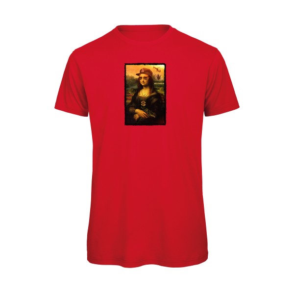 T-shirt humour original La Joconde T Shirt couleur Red