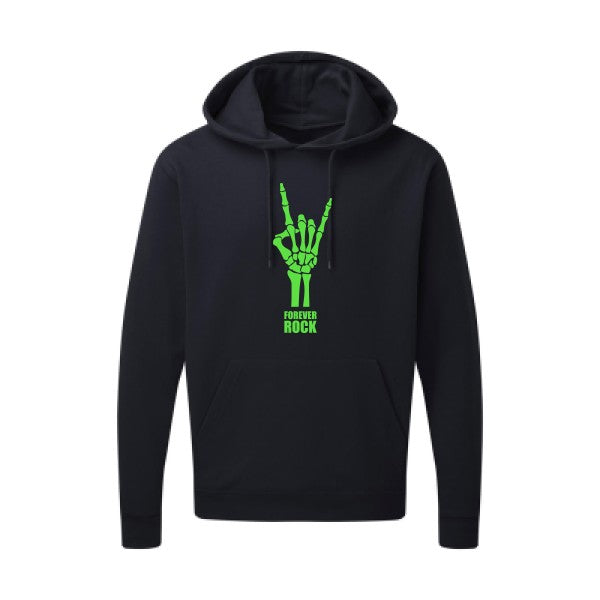 Forever Rock !!|Sweat capuche imprimé|Vert fluo