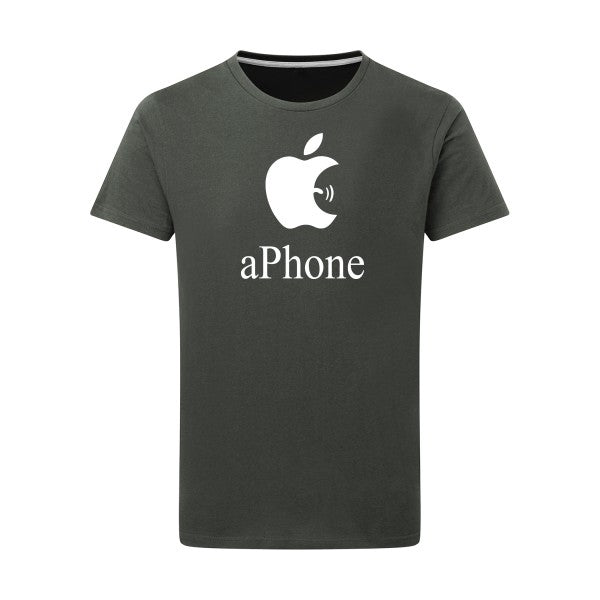 aPhone -Flex Blanc sur T-shirt SG  Charcoal  5XL