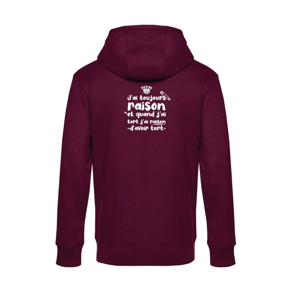 J-ai-toujours-raison sweat shirt original Burgundy flex Blanc impression Dos