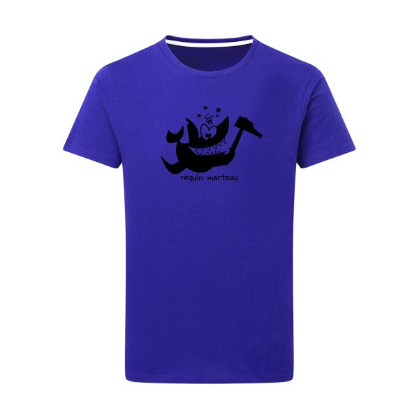 Requin marteau noir -Flex noir sur T-shirt SG  Royal Blue  5XL