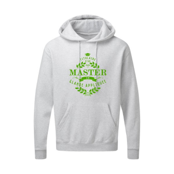 Master en glande appliquée Vert pomme |Sweat capuche imprimé homme