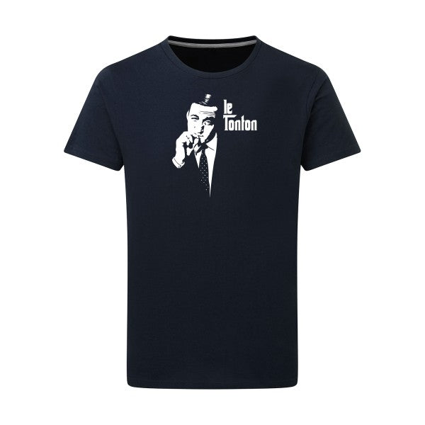 Le Tonton Blanc -Flex Blanc sur T-shirt SG  Navy  5XL