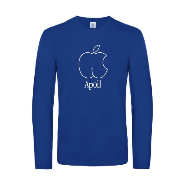 apoil - t shirt- manches- longues- original- humour- Royal Blue impression Face