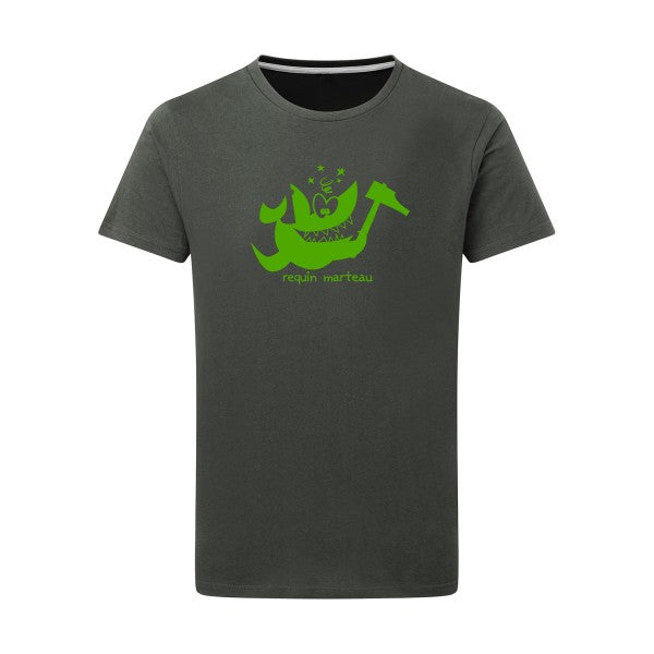 Requin marteau vert pomme -Flex vert pomme sur T-shirt SG  Charcoal  5XL