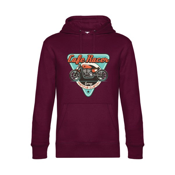 CAFE-RACER- Sweat à capuche original Burgundy - RueDuTeeshirt