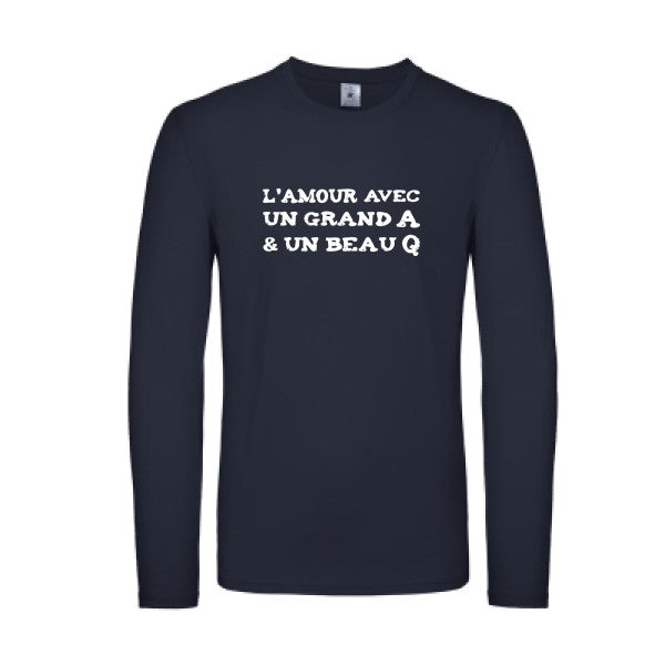 L'Amour avec un grand A et un beau Q ! Blanc B&C - E150 LSL T-shirt manches longues léger