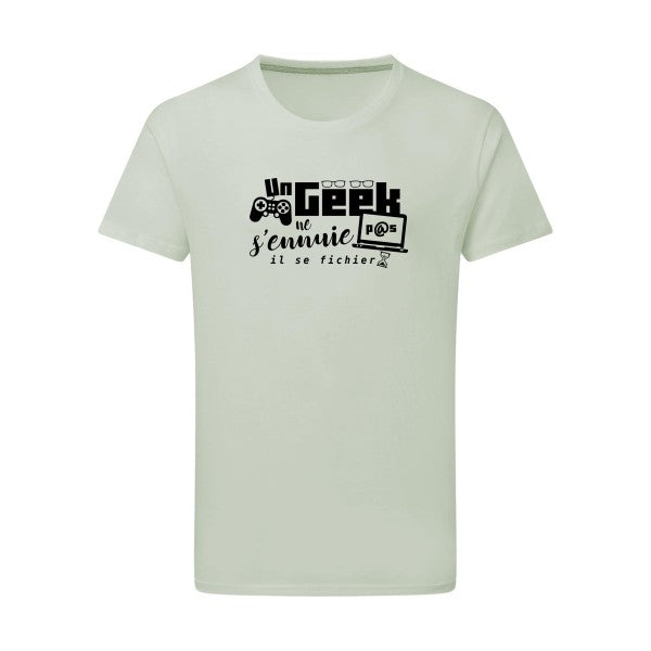 Un geek ne s'ennuie pas - Flex noir Tshirt original Pastel Macchiato  2XL