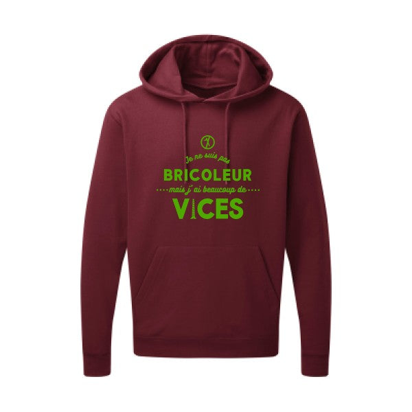 JE NE SUIS PAS BRICOLEUR Vert pomme |Sweat capuche imprimé homme