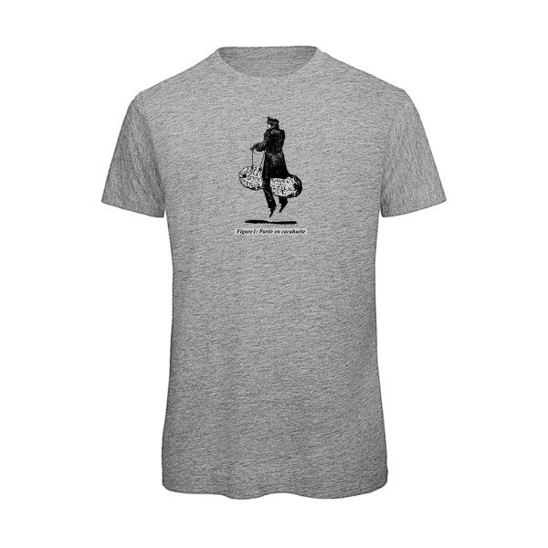 T-shirt humour original Partir En Cacahuete T Shirt couleur Sport Grey