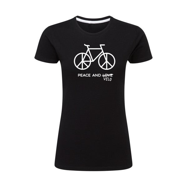 Peace and vélo Blanc |T shirt original femme|SG