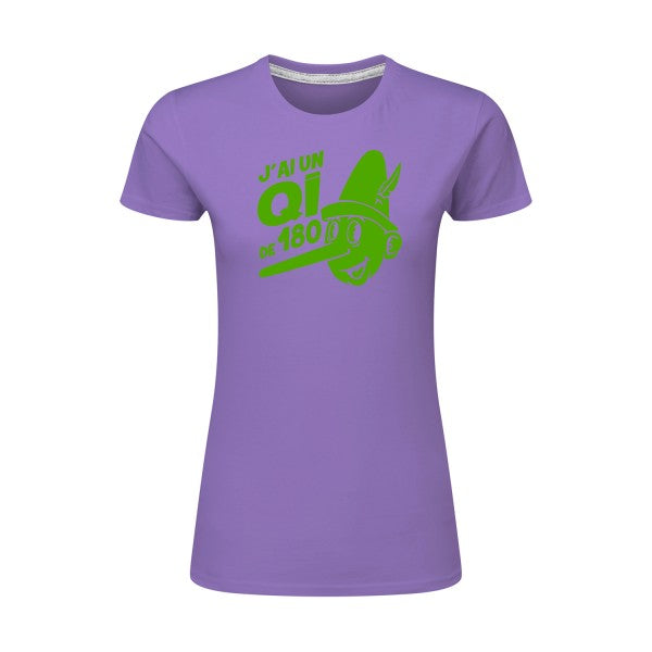 Quotient intellectuel Vert pomme |T shirt original femme|SG