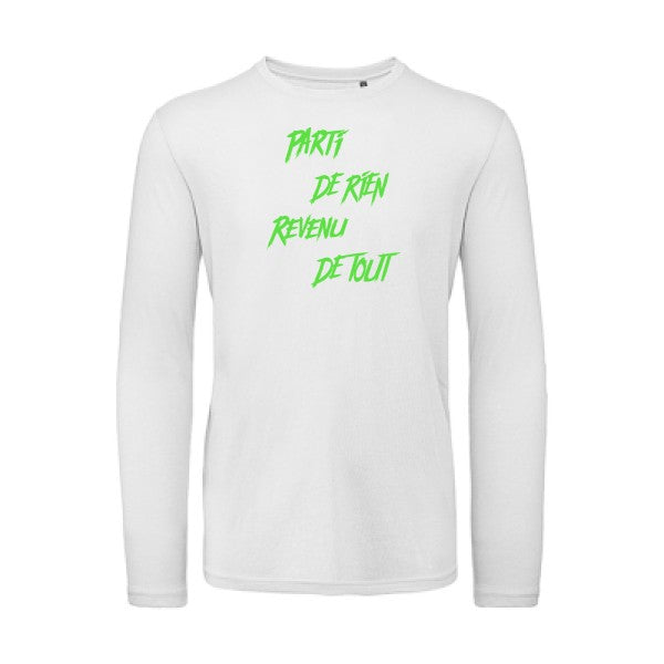 Parti de rien Vert fluo |T shirt bio homme rigolo manches longues