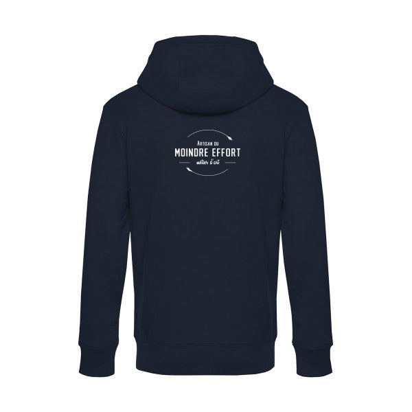 Artisan-du-moindre-effort sweat shirt original Navy Blue flex Blanc impression Dos
