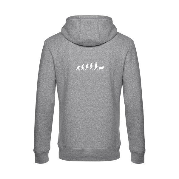 Panurge-Evolution sweat shirt original Heather Grey flex Blanc impression Dos