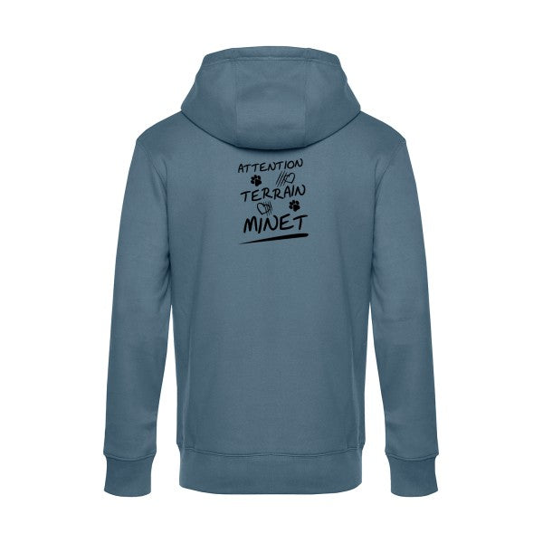 Attention-Terrain-Minet sweat shirt original nordic blue flex Noir impression Dos