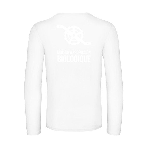 cyclisme & ecologie - t shirt- manches- longues- original- humour- White impression Dos