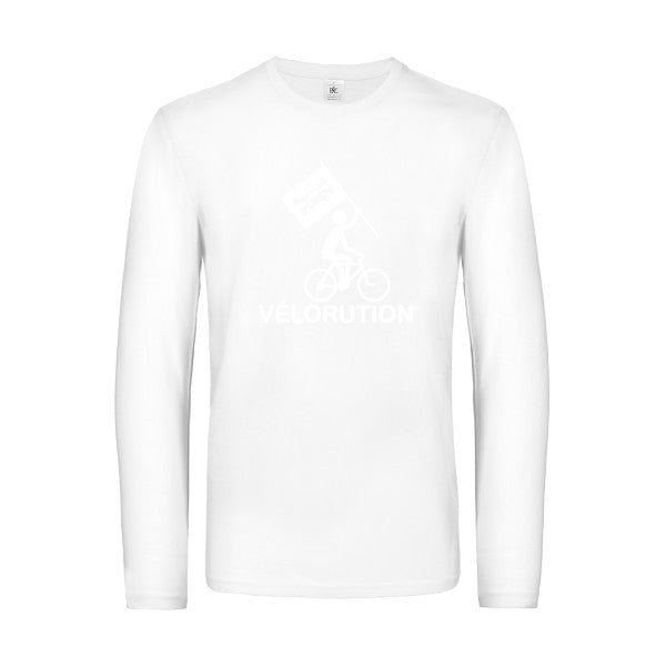 velorution - t shirt- manches- longues- original- humour- White impression Face