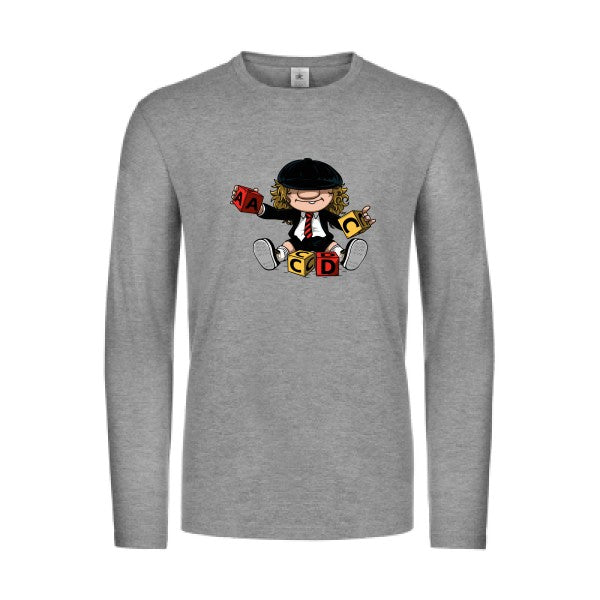 acdc-t-shirt-manches-longues-original-humour -Sport Grey