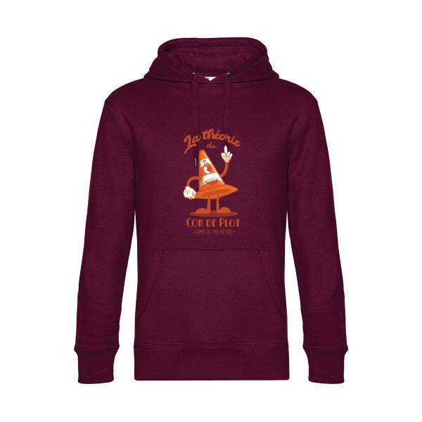 Theorie-du-con-de-plot- Sweat à capuche original Burgundy - RueDuTeeshirt