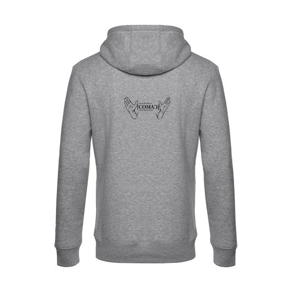 comac sweat shirt original Heather Grey flex Noir impression Dos