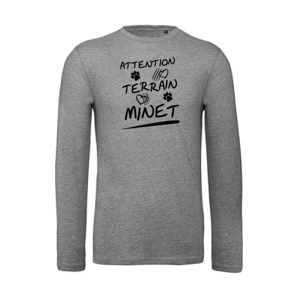 Attention Terrain Minet Noir |T-shirt bio manches longues