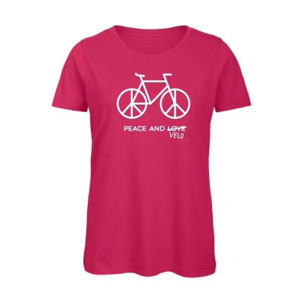 T shirt humour bio femme   femme bio|Peace and vÃ©lo Blanc 