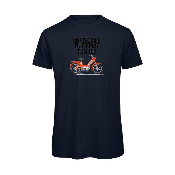 T-shirt humour original Antisocial T Shirt couleur Navy