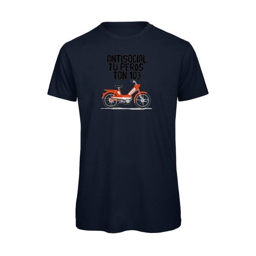 T-shirt humour original Antisocial T Shirt couleur Navy